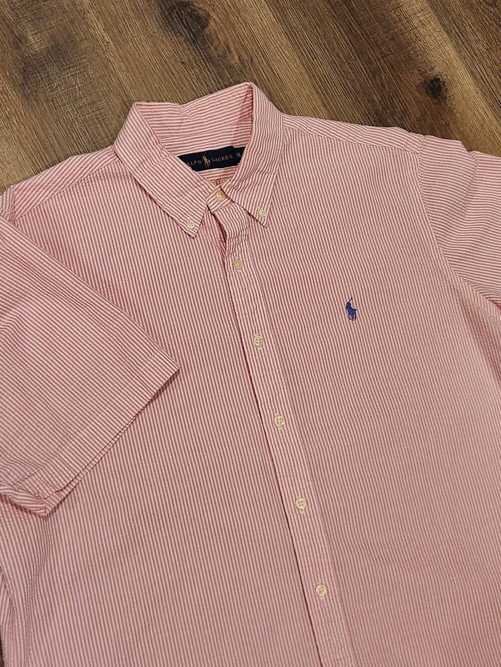 Draft ListingRalph Lauren Polo Seersucker XL mens button up Cotton Striped Pink